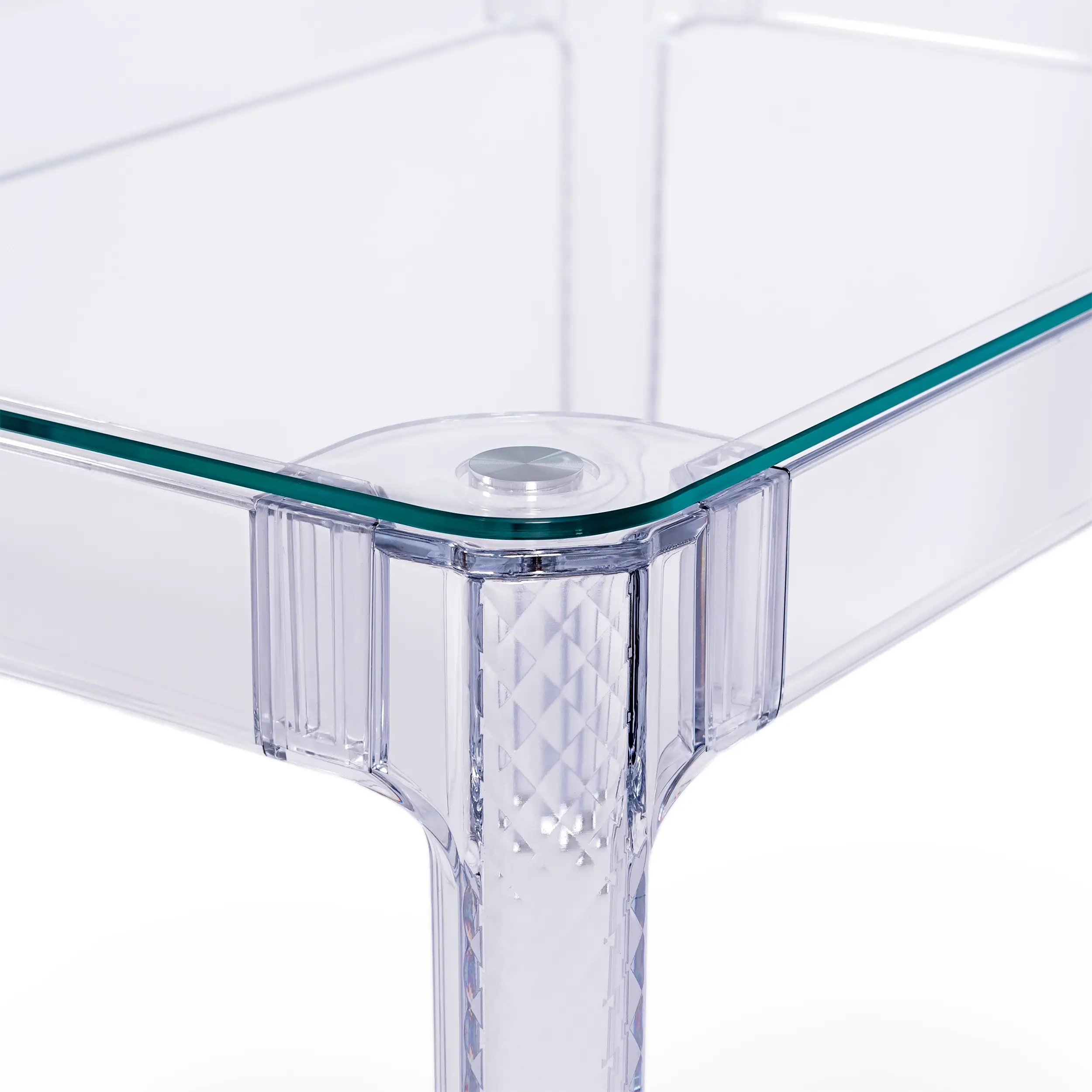 Mesa de jantar retangular Ghost 120x80 cm | Transparente e design moderno