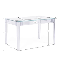 Ghost Rechthoekige Eettafel 120x80 cm | Transparant en Modern Ontwerp