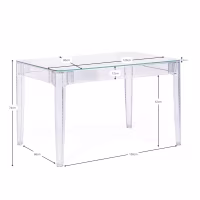 Mesa de Comedor Rectangular Ghost 120x80 cm | Diseño Transparente y Moderno