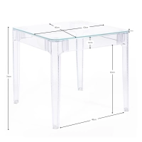Ghost Square Table 60x60 cm | Transparent and Minimalist Design