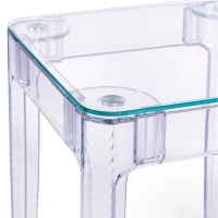 Mesa quadrada Ghost 60x60 cm | Design transparente e minimalista