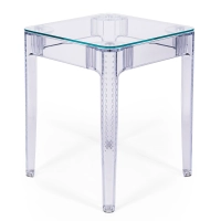 Mesa Ghost Cuadrada 60x60 cm | Diseño Transparente y Minimalista