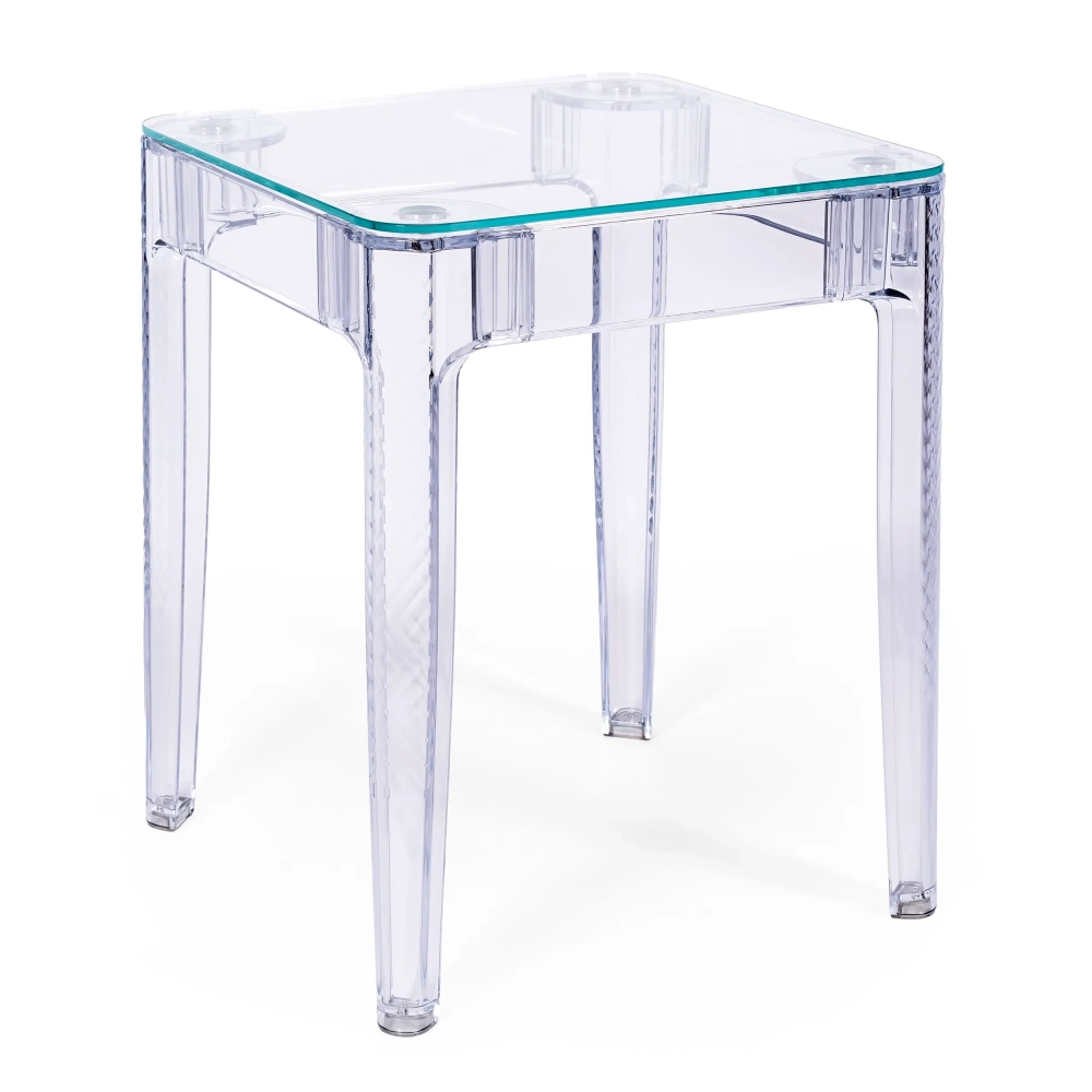 Mesa Ghost Cuadrada 60x60 cm | Diseño Transparente y Minimalista