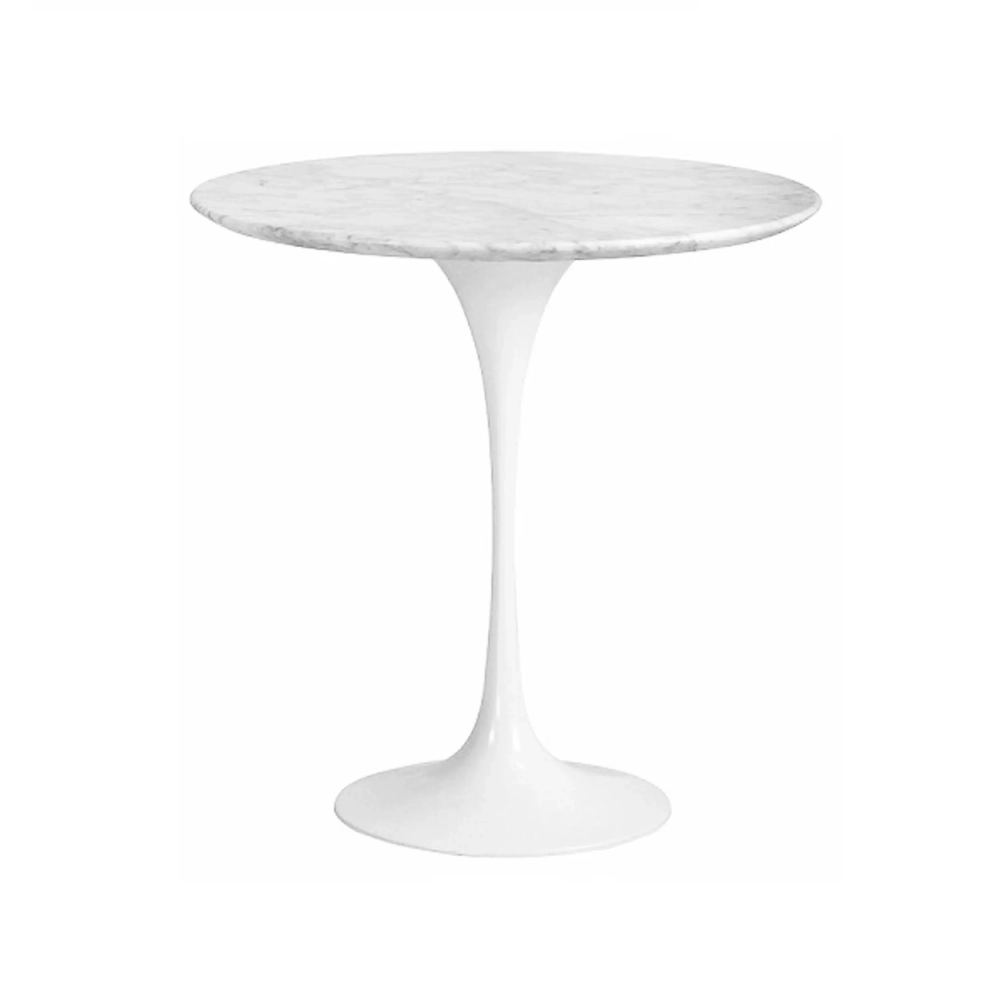 Inspiración Mesa Auxiliar Tulip Side Mármol Carrara Ø50 cm | Mueble Design