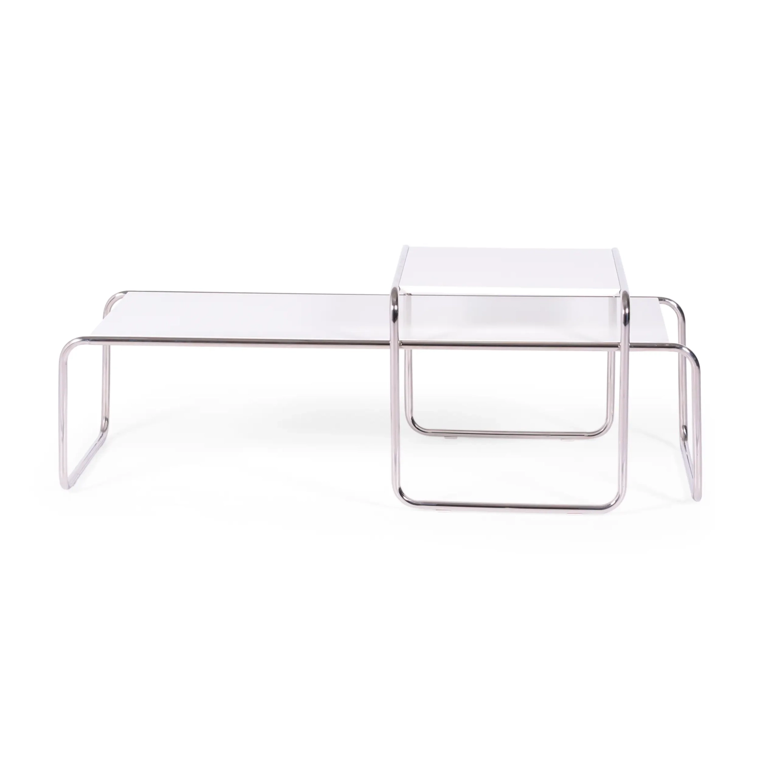 Set di tavolini d'ispirazione Laccio Breuer | Bauhaus Design | Tavolini da caffè e laterali