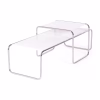 Réplica de la mesa Laccio Breuer de centro en color blanco