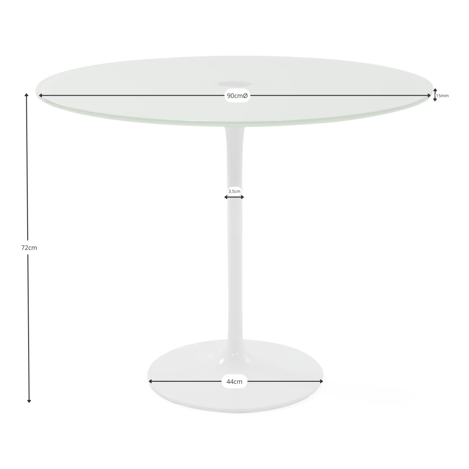 Table Tulip of glass 90 cm | Modern and Elegant | Mueble Design