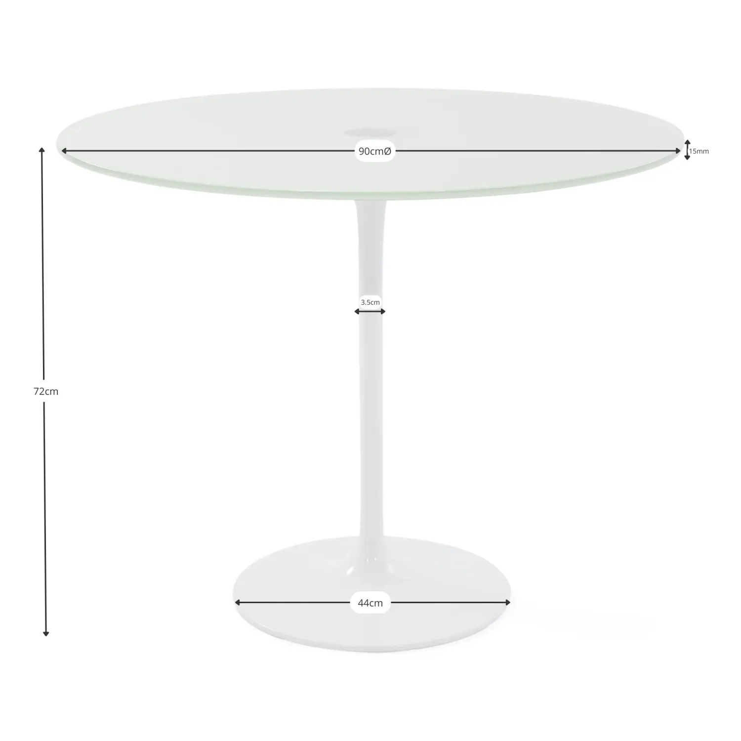 Mesa Tulip de cristal 90 cm | Moderna y Elegante | Mueble Design