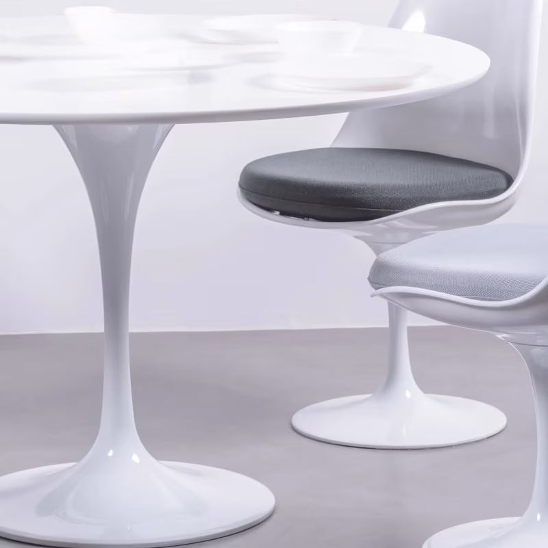 Dining Tulip 120cm Esstisch aus weißem MDF - Mobelarium