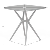 Zahradní stůl Moises 72 cm | Moderní, lehký a pevný | Do interiéru i exteriéru