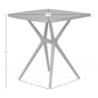 Mesa de jardim Moises 72 cm | Moderna, leve e resistente | Interior e exterior