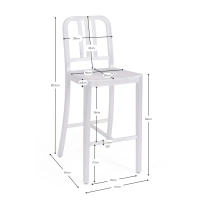 Sgabello Navi Army 66 cm in alluminio | Design industriale elegante