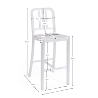 Stool Navi Army 66 cm of Aluminum | Elegant Industrial Design