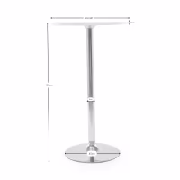 Mesa alta Boom 60 cm - Mesa moderna con base cromada para cocina o barra