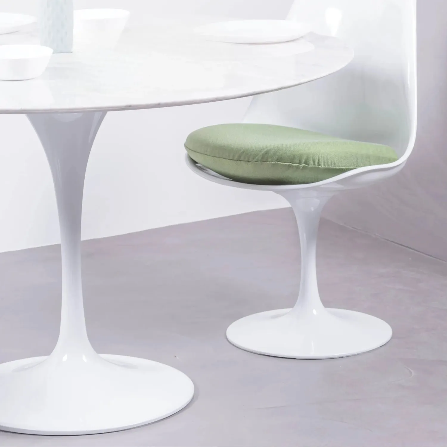 Mesa de Jantar Inspiration Tulip em Mármore Carrara 120cm - Móveis Design