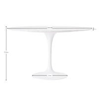 Inspiratie Tulip 100Ø Design Tafel in Carrara Marmer - Meubeldesign