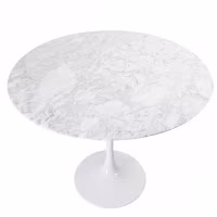 Mesa de Jantar Inspiration Tulip em Mármore Carrara 120cm - Móveis Design