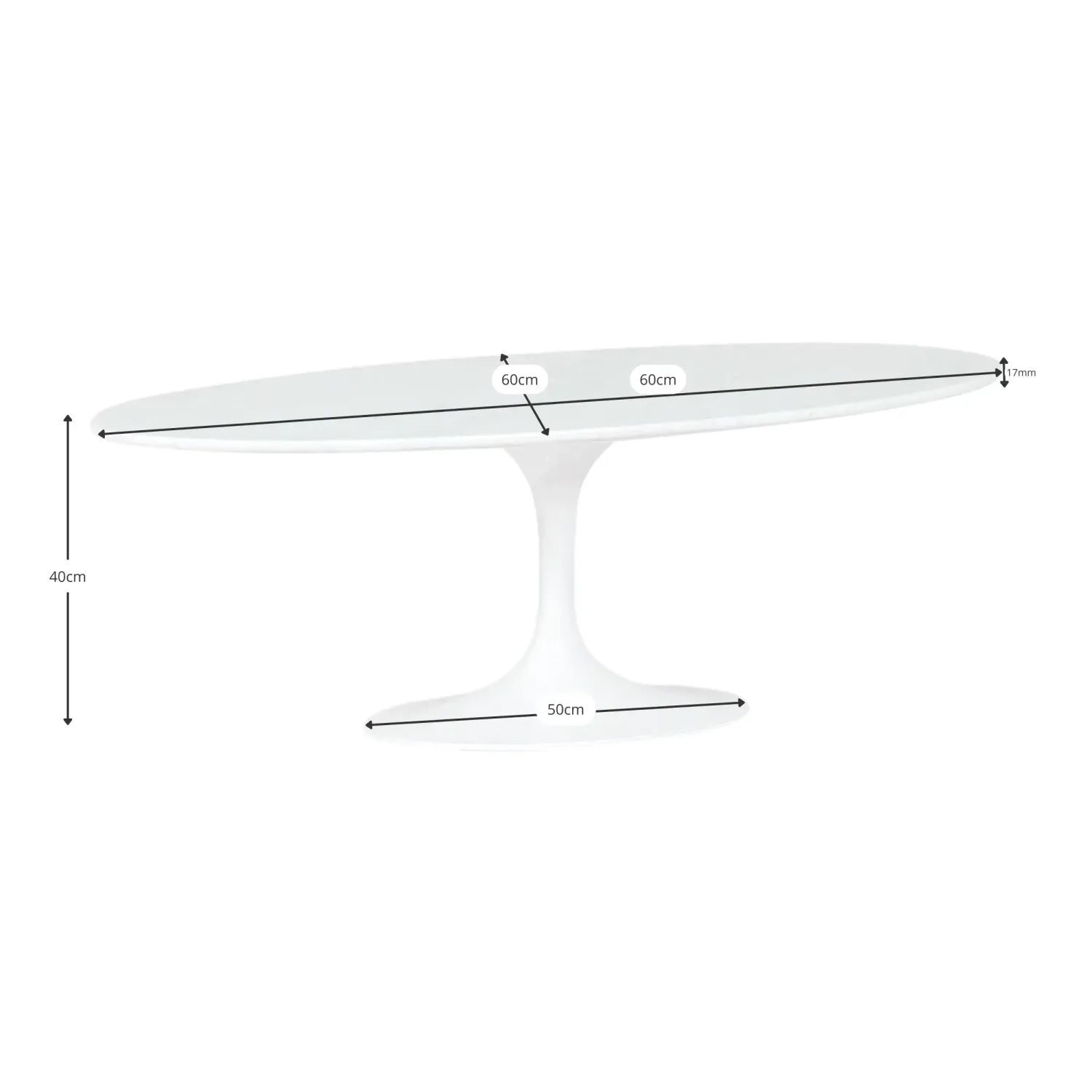 Tulip coffee table in Marquina marble- Marble table - Mueble Design