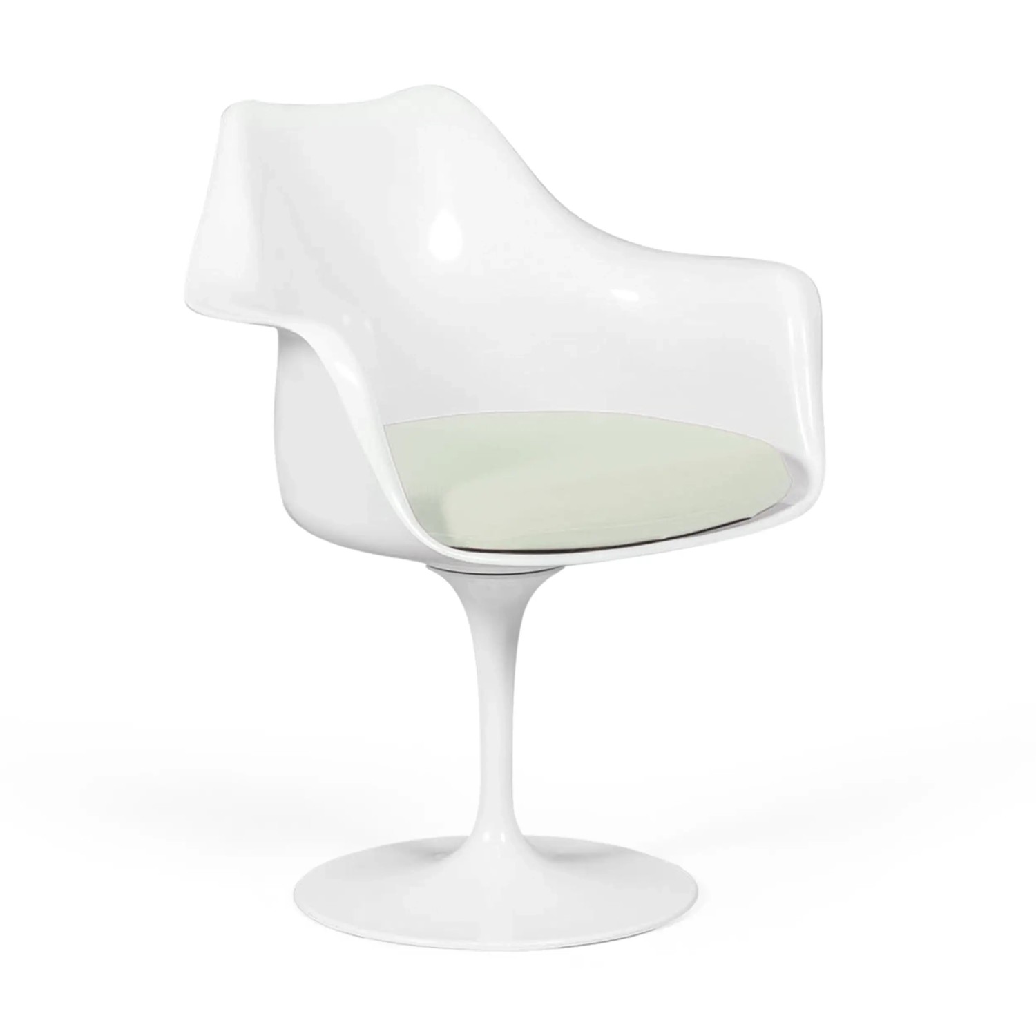 Replica of the chair Tulip with arms and cushion