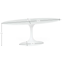 Oval Table Tulip 199cm Carrara Marble : Italian Manufacture : Saarinen Design