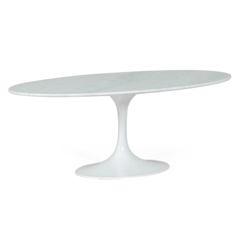 Oval Table Tulip 199cm Carrara Marble : Italian Manufacture : Saarinen Design