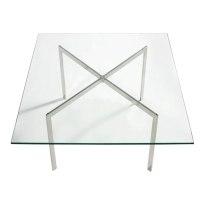 Mies Van Der Rohe Bord 100x100cm : Härdat glas och rostfritt stål