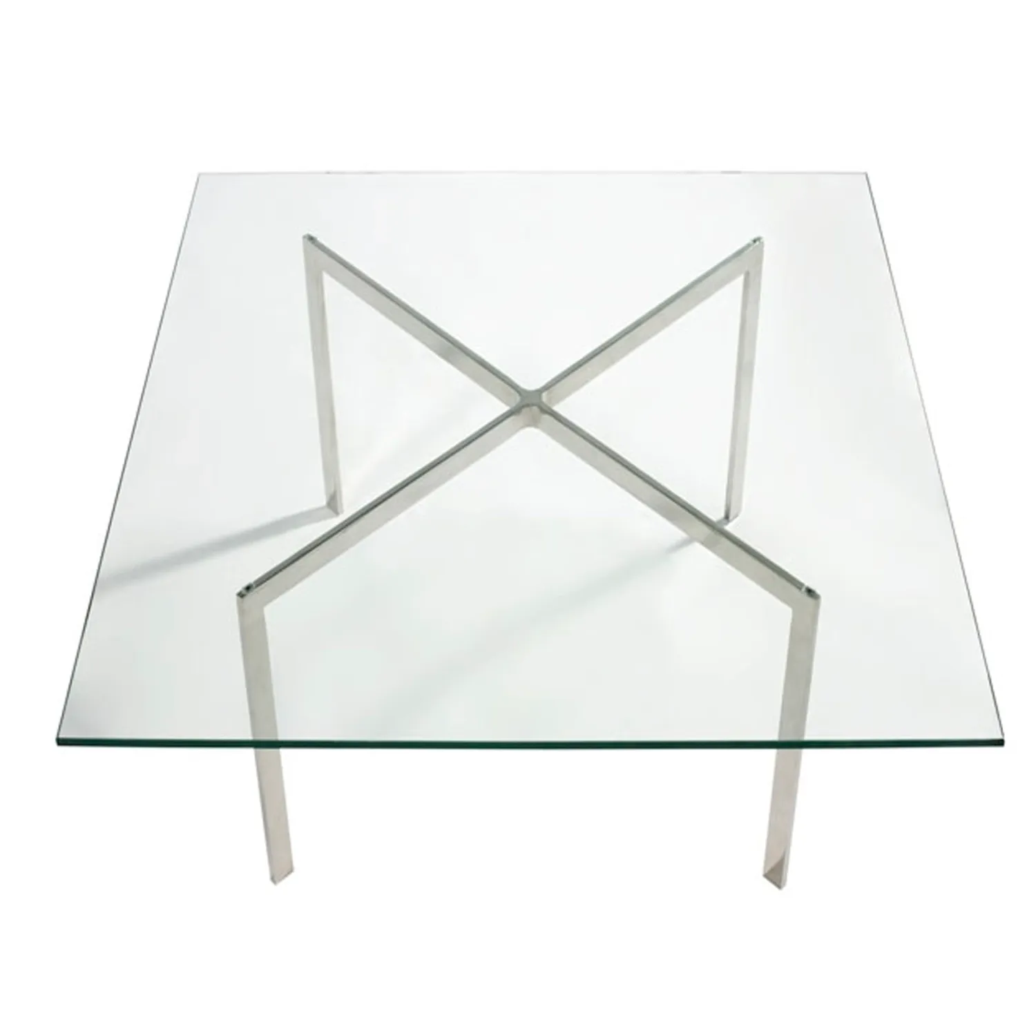 Mesa Mies Van Der Rohe 100x100cm | Cristal Templado y Acero Inoxidable