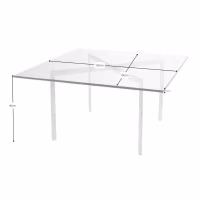 Mesa Mies Van Der Rohe 100x100cm | Cristal Templado y Acero Inoxidable
