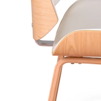 Cadeira em contraplacado de madeira de ácer Nordic com almofada em pele | Style Nórdico