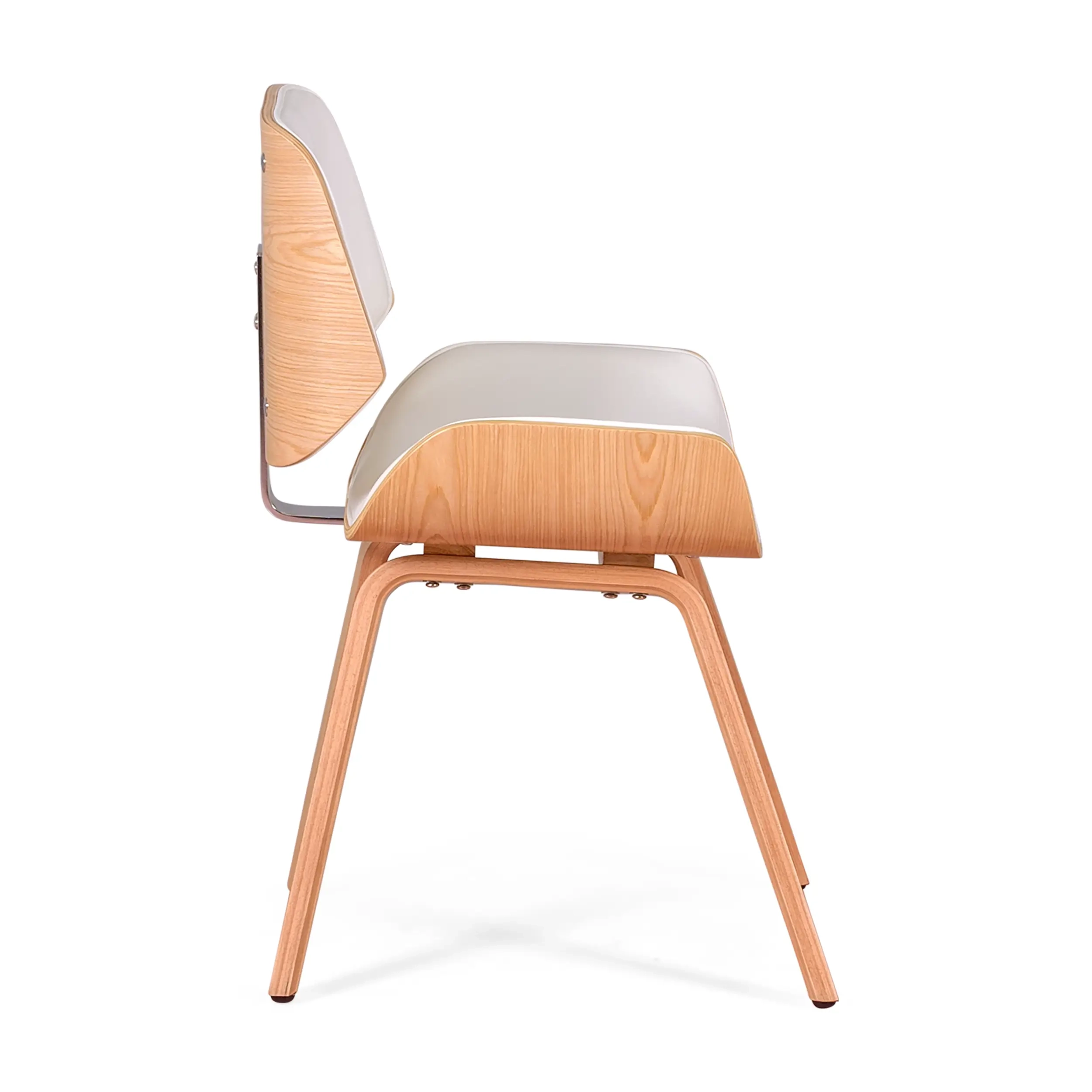 Cadeira em contraplacado de madeira de ácer Nordic com almofada em pele | Style Nórdico