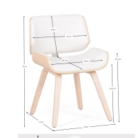 Chaise en bois d'érable contreplaqué Nordic avec coussin en simili cuir | Style Scandinave