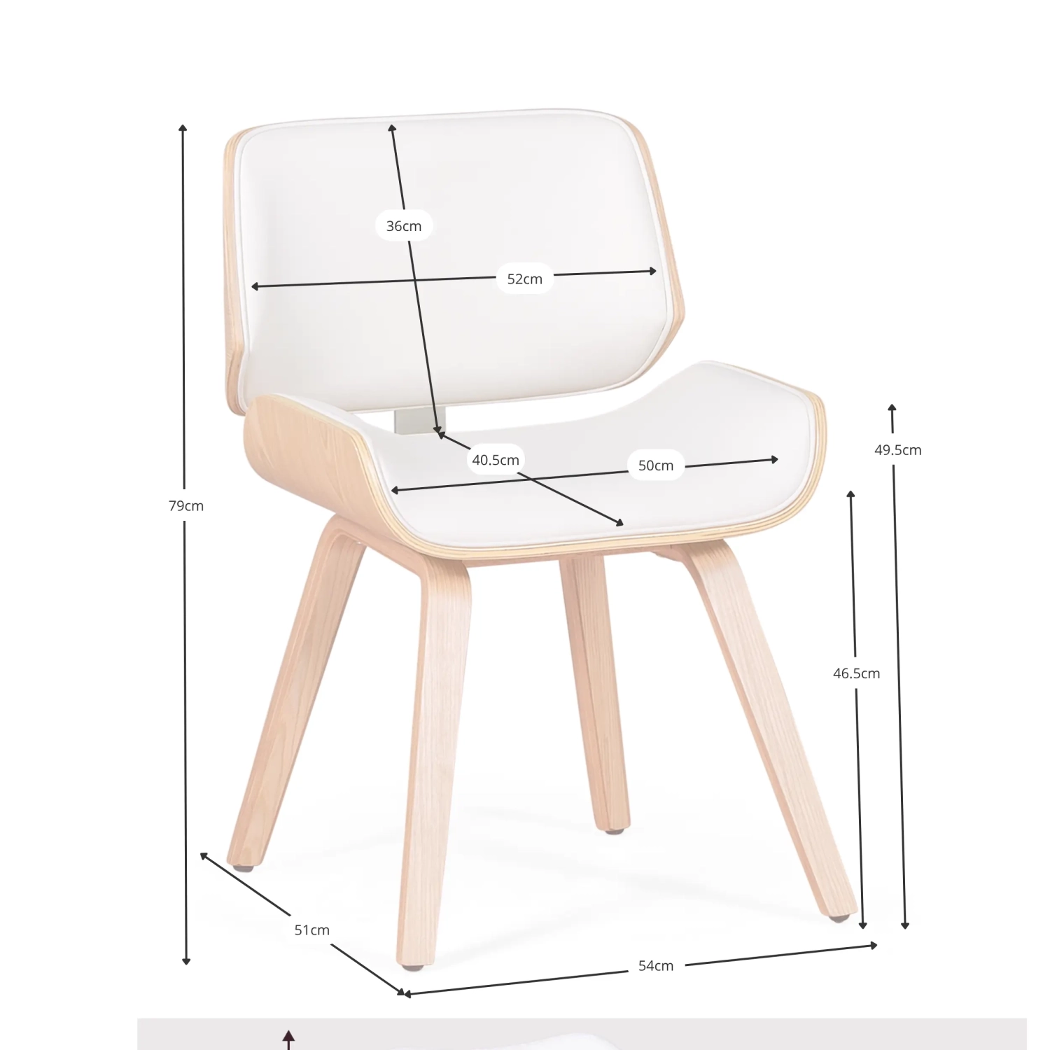 Maple Hout Multiplex Stoel Nordic met Kunstlederen Kussen | Stijl Scandinavisch