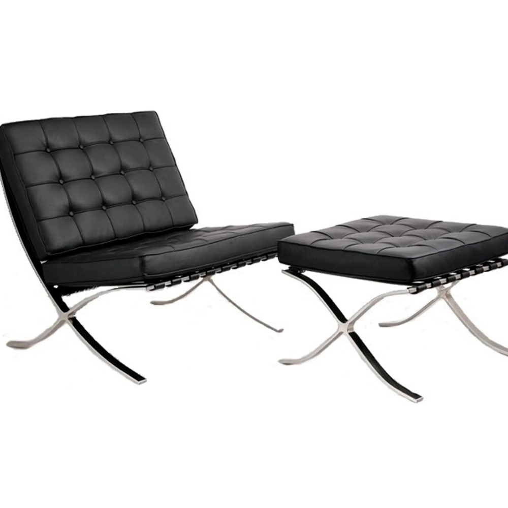 Barcelona Chair with Footrest in synthetic leather - Mueble Design
