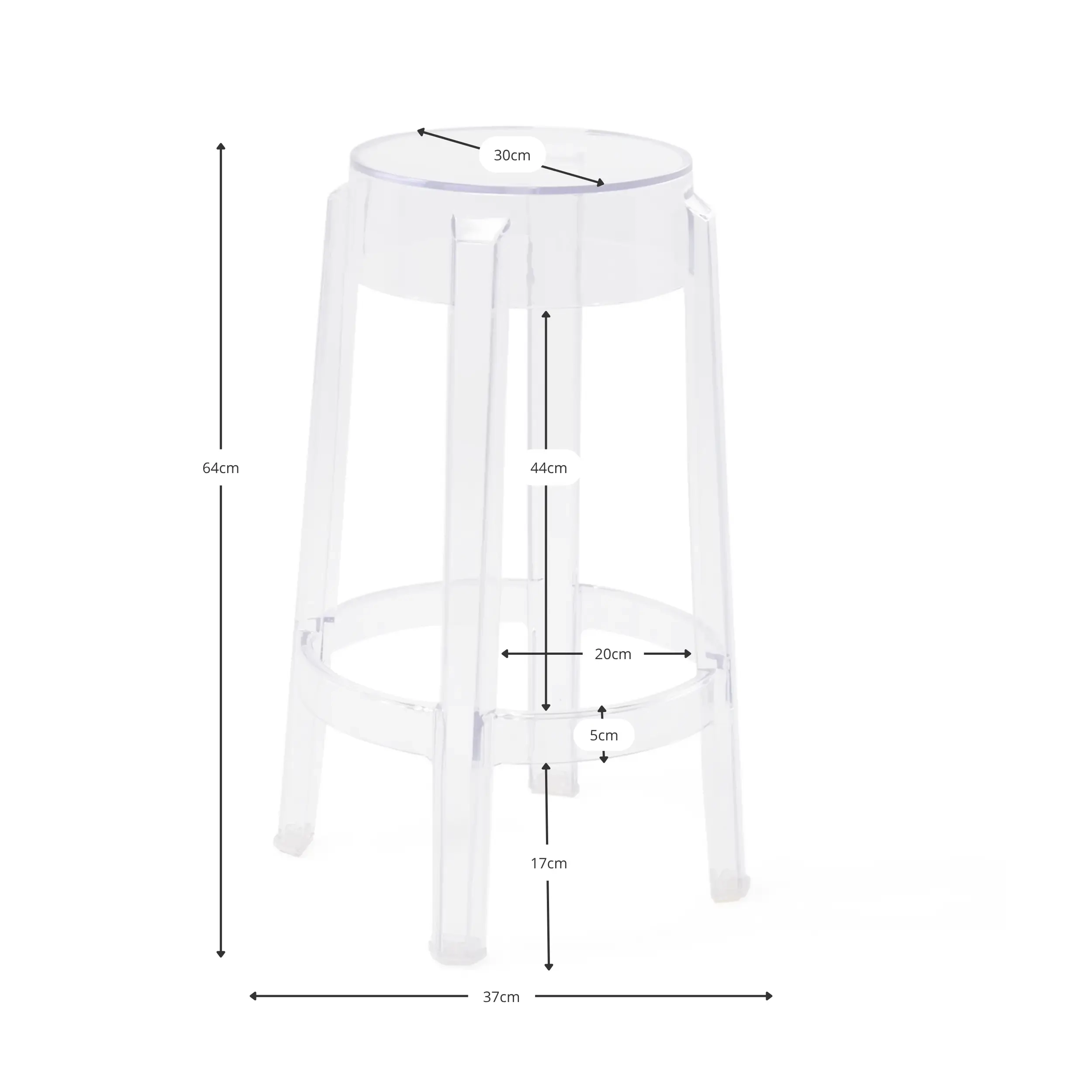 Réplica taburete Louis Ghost - Sillas de diseño | Muebledesign