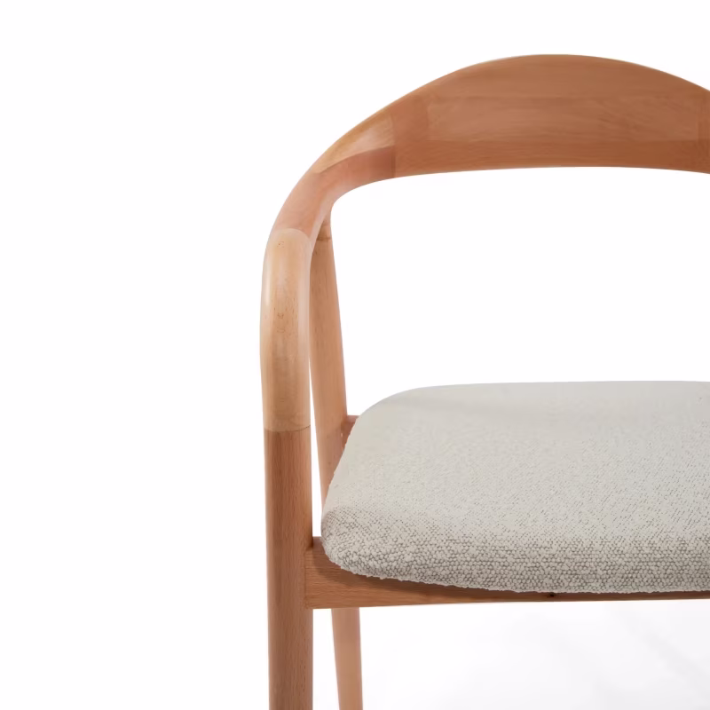 Warsow Nordic Silla de comedor de madera natural | Diseño elegante y confortable