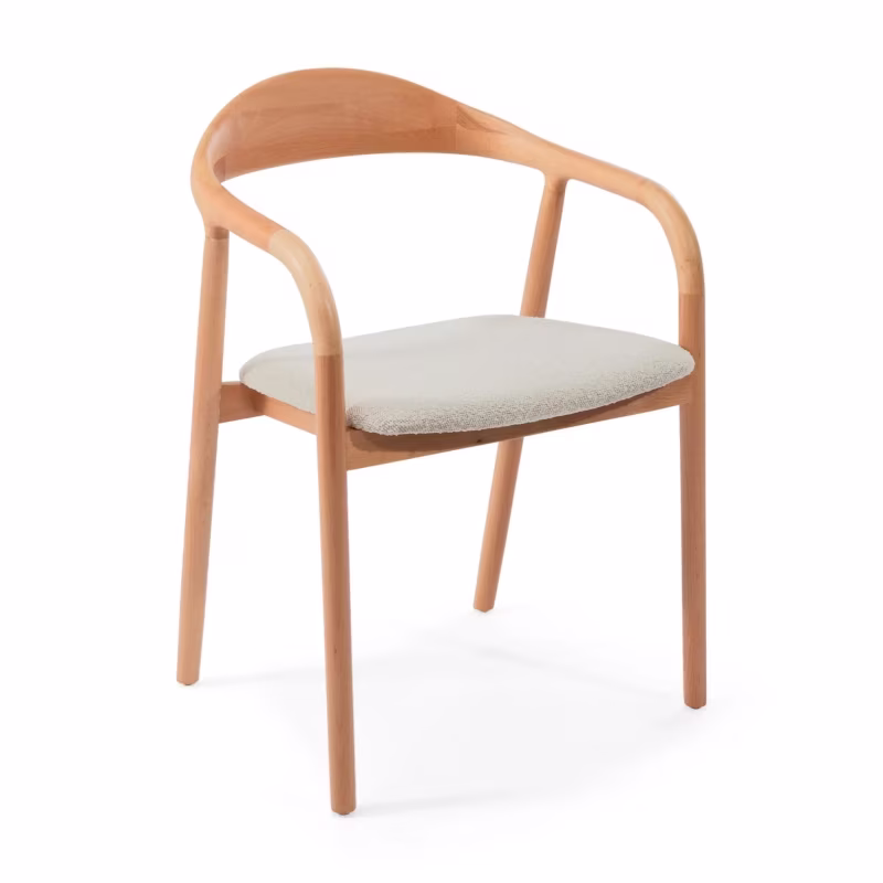Warsow Nordic Silla de comedor de madera natural | Diseño elegante y confortable