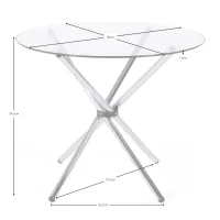 Mesa Redonda de Cristal 80 cm | Diseño Moderno para Cocina y Comedor