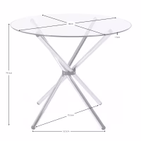 Round Glass Table 80 cm | Modern Design for Kitchen and Dining Room