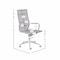 Silla Oficina Mesh HB Con Ruedas Malla de Fibra - Mueble Design