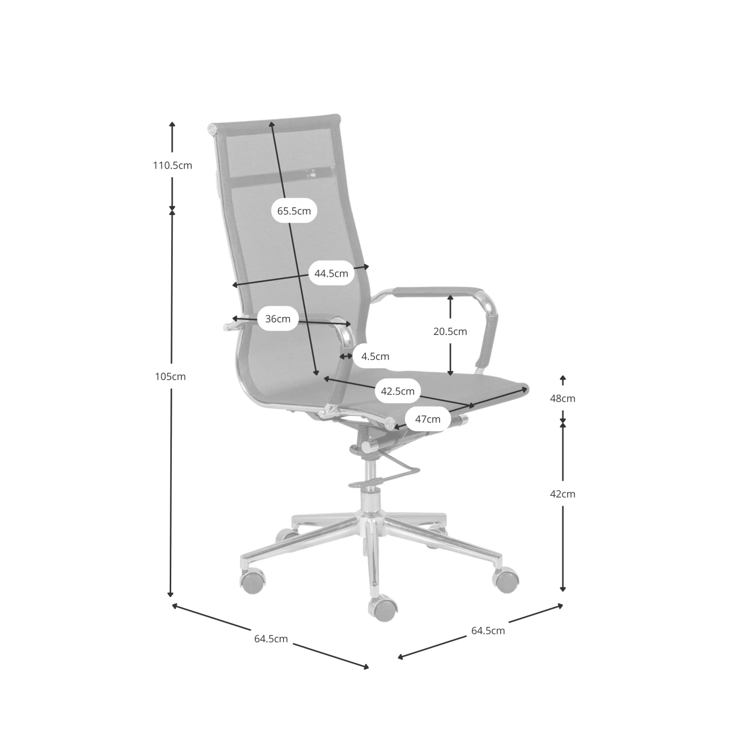 Chaise de bureau Mesh HB avec roues maille de fibre - Meubles Concept