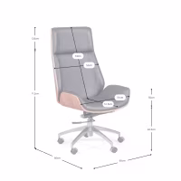 Silla de oficina nórdica - Sillas de oficina de cuero - Mobiliario de diseño