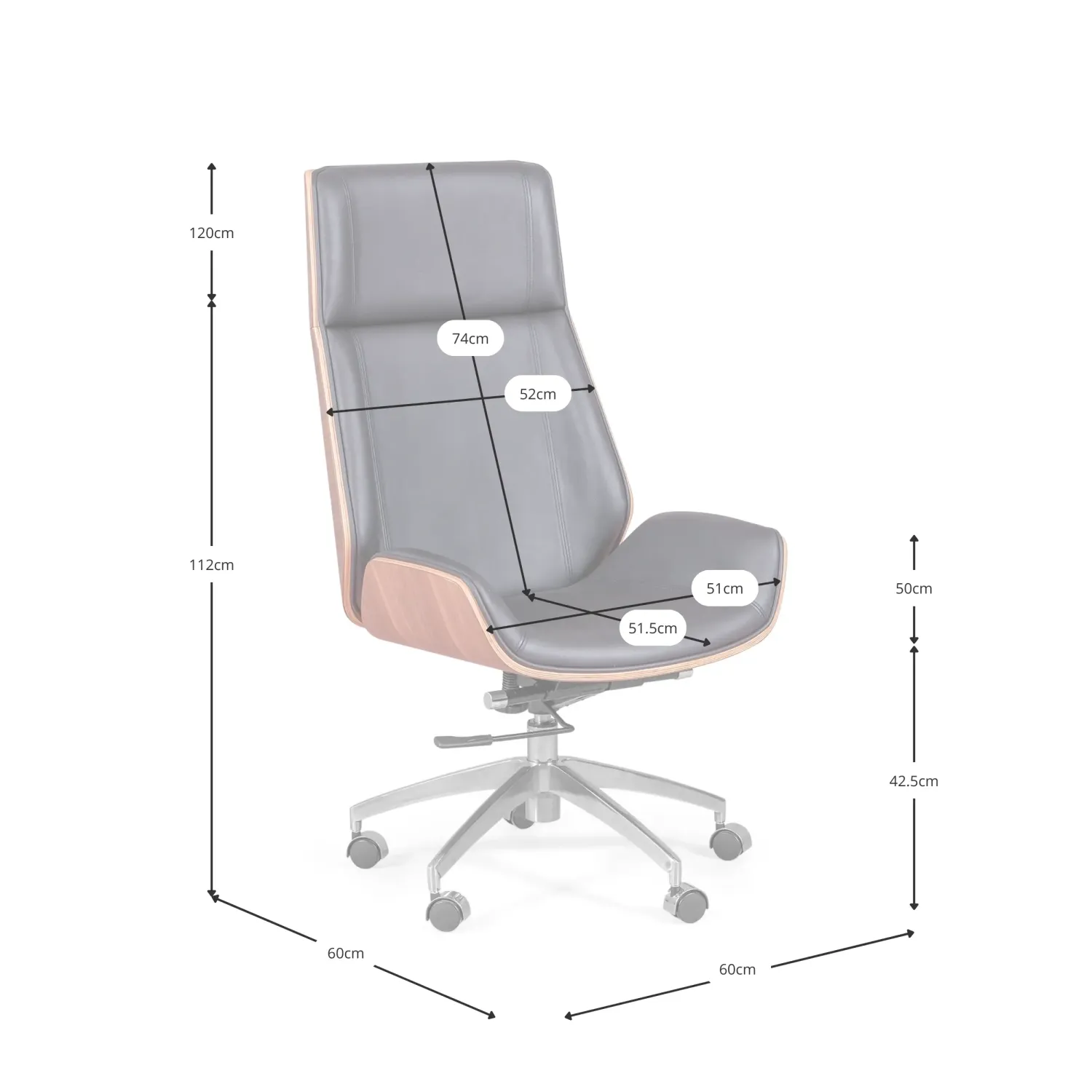 Silla de oficina nórdica - Sillas de oficina de cuero - Mobiliario de diseño