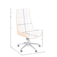Silla oficina Nordic Highback en arce y polipiel blanca - Mueble Design