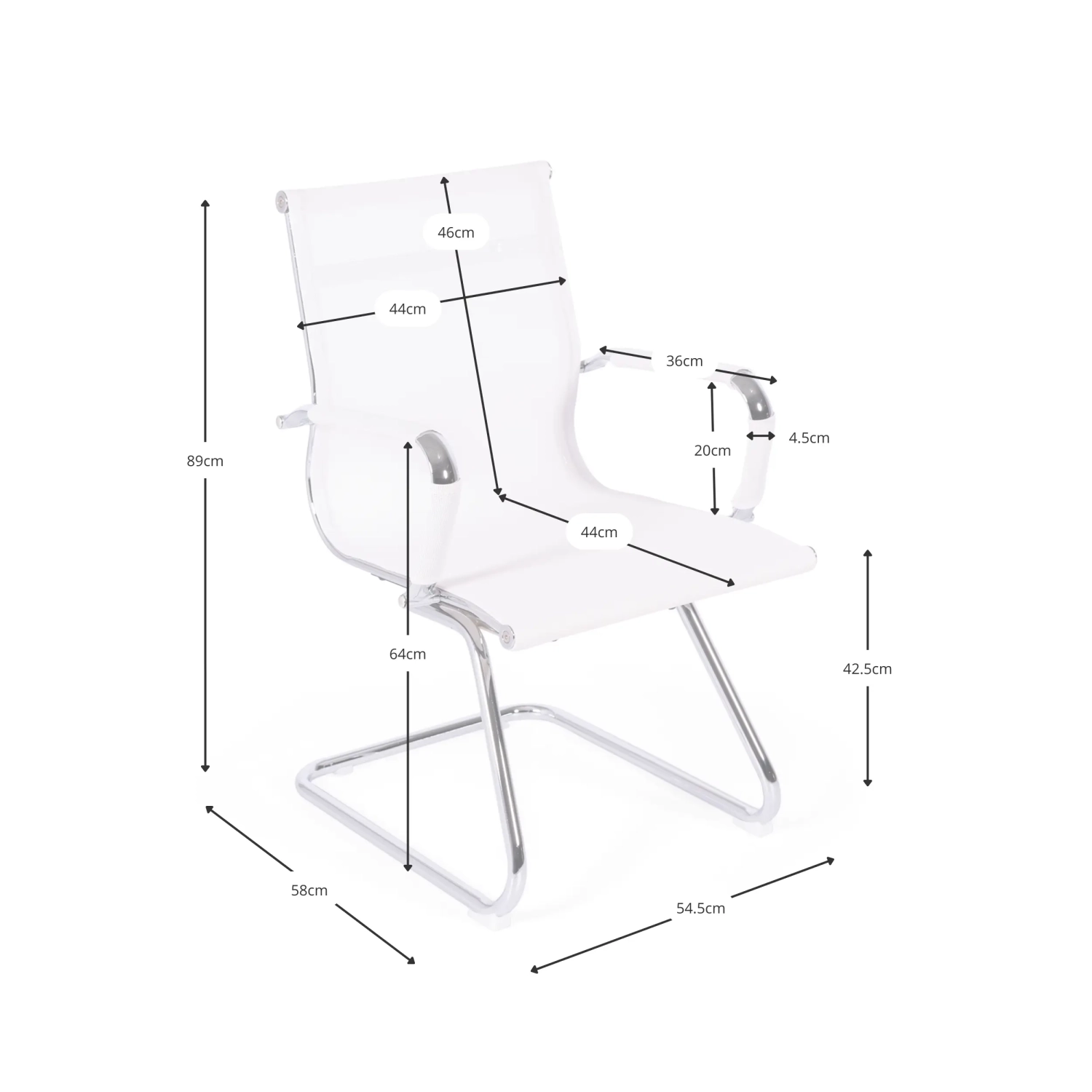 Silla Mesh Lowback Fixed Edition | Silla de reunión transpirable y moderna