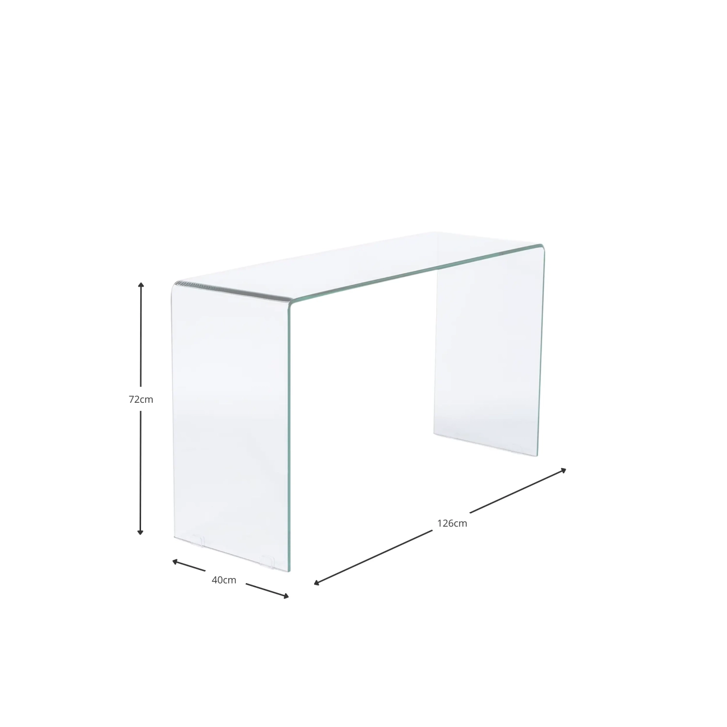 Mesa consola Ice Console | Cristal templado transparente 12 mm