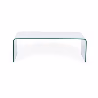 Mesa de centro Coffee Ice: vidro temperado transparente de 12 mm