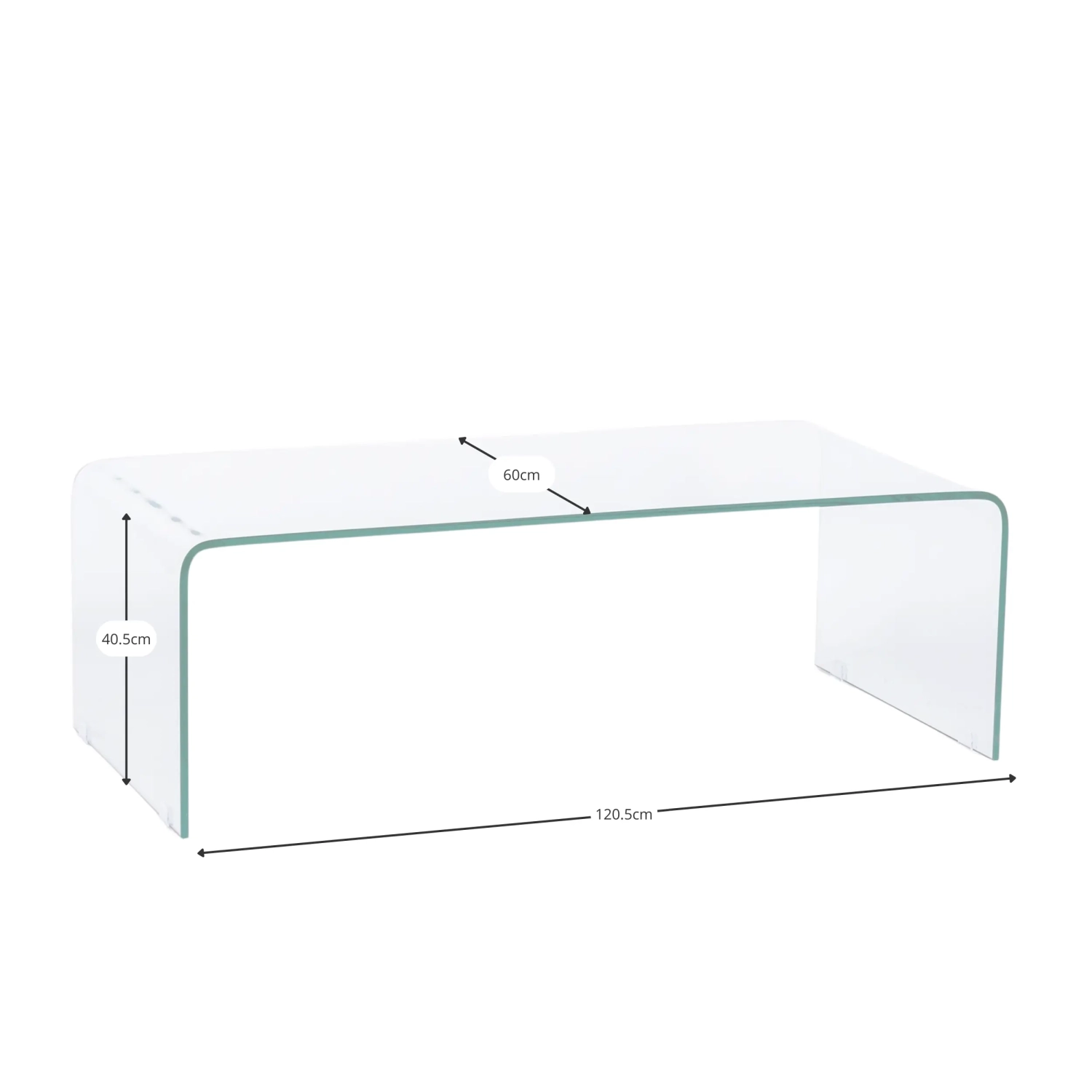 Mesa de centro «Coffee Ice»: cristal templado transparente de 12 mm
