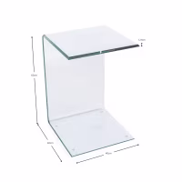 Mesa Ice Side | Mesa auxiliar y de centro en cristal templado
