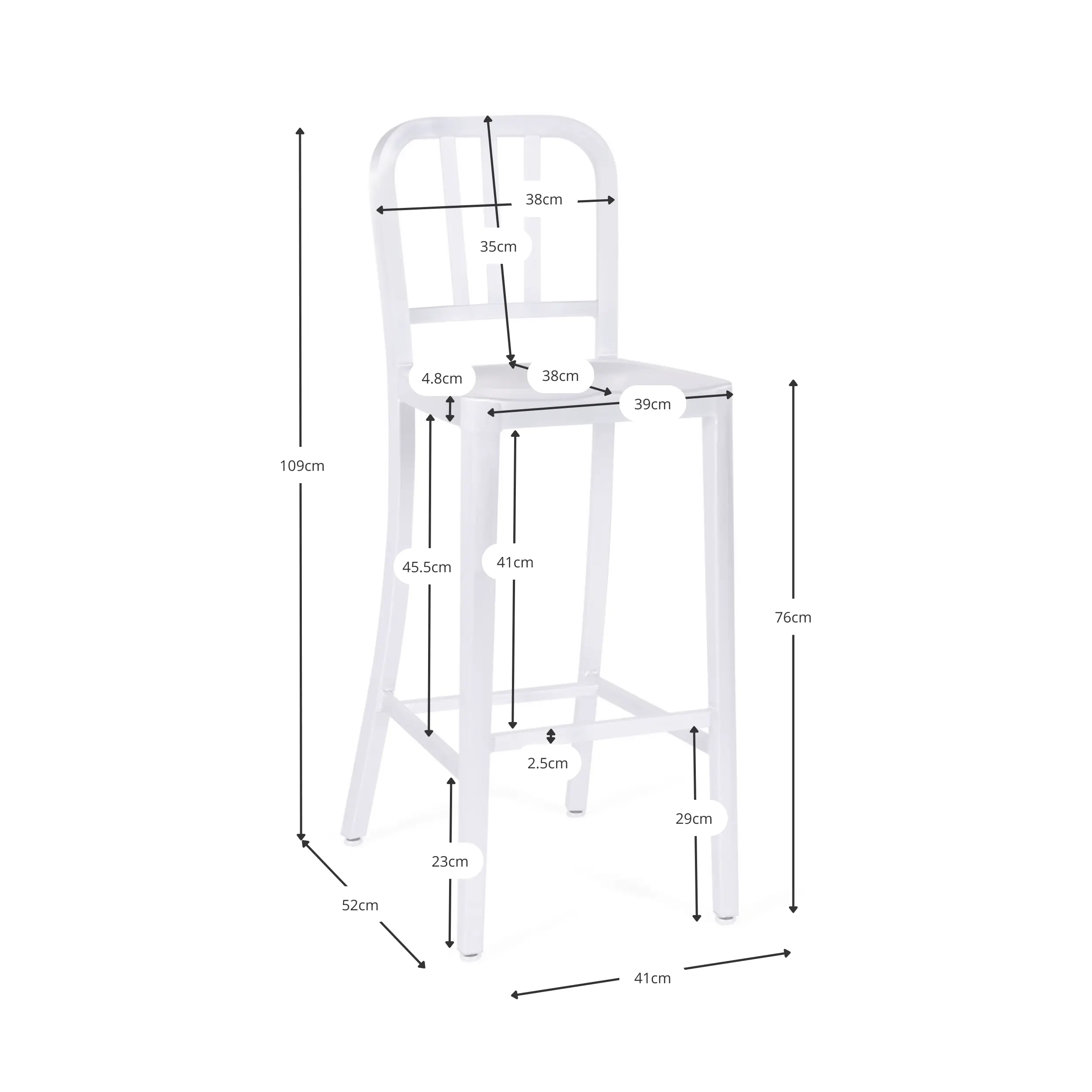 Réplica del taburete Navy Army de aluminio – Diseño industrial icónico