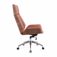 Silla de oficina nórdica - Sillas de oficina de cuero - Mobiliario de diseño